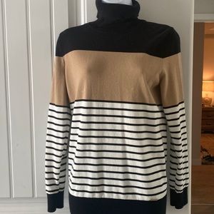 Tommy Hilfiger turtleneck size large old money style stripes sweater shirt top